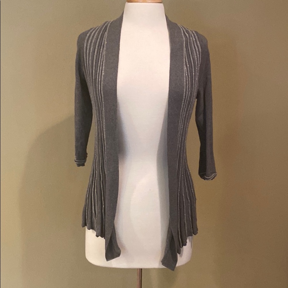 Anthropologie Knitted&Knotted Gray Swingy Cardigan